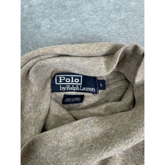 Vintage Polo Ralph Lauren Mock Neck Pullover Sweater Men's Size Large Beige - Picture 5 of 9